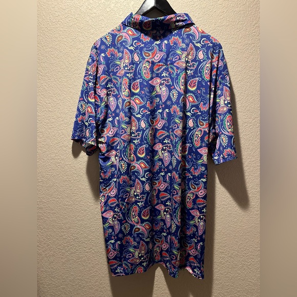 Damipow Paisley Golf Shirt - Dry Fit Short Sleeves Performance Polo 2XL - Picture 2 of 4